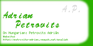 adrian petrovits business card